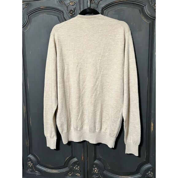 NWOT Peter Millar Tan Cashmere Pullover  Long Sleeve Golf Sweater Size Large - Picture 4 of 5